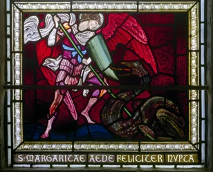 Rottingdean, St Margaret, Morris & Co., Edward Burne-Jones, St Michel terrassant le dragon, 1893